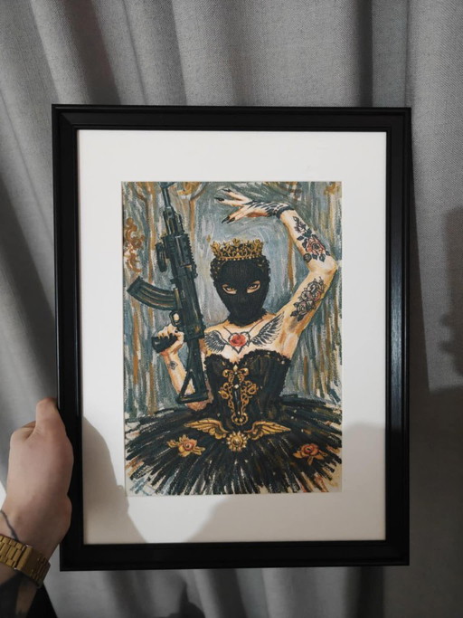 Black swan art Black Framed Wall Decor