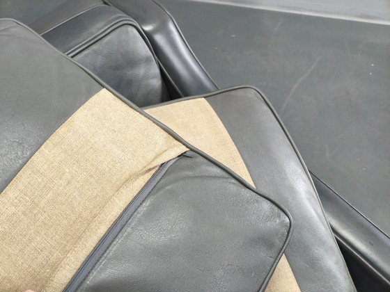 Image 1 of Paar leren loungestoelen van Børge Mogensen voor Fredericia, jaren 70