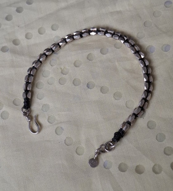Image 1 of Verstelbare, flexibele armband van sterling zilver, geschikt voor polsen met een omtrek van 21,5 tot 23 cm.
