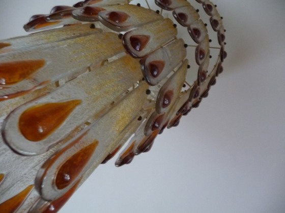 Image 1 of Lampadario in vetro su misura vintage (1980') in vendita