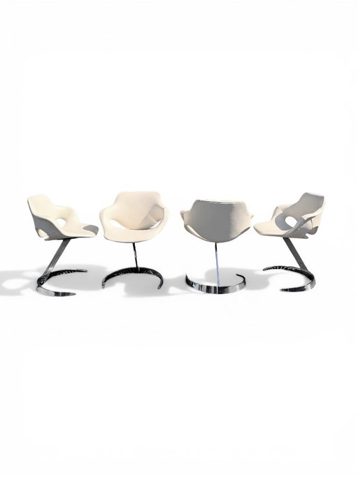 Set of 4 Scimitar armchairs attr. Boris Tabacoff