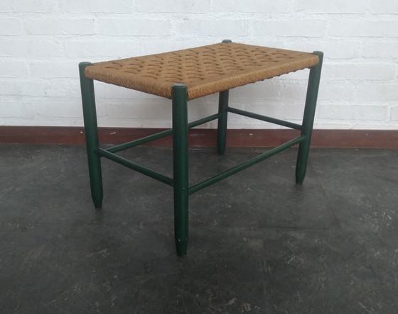 Image 1 of sgabello vintage in corda di carta intrecciata