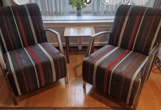 Image 1 of 2 striped design Leoluxe chairs