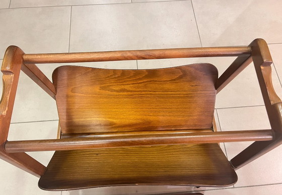 Image 1 of Original 60s serving trolley with newspaper rack and removable Grünstadt fine ceramics tray, Mid - Century classic