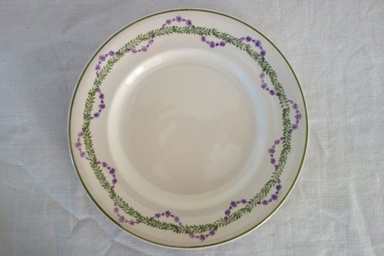 Image 1 of 10 Longwy-Dessertteller, Loridan-Muster, um 1900