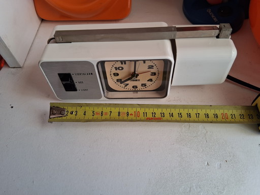 Esge vintage alarm clock with alarm light collapsible,1960 telescope lamp