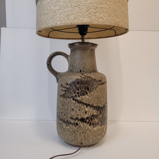 Image 1 of Lampe en céramique Fat Lava avec abat-jour original, Scheurich Keramik, 60's - Allemagne