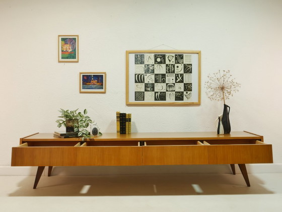 Image 1 of Vintage lowboard 200 cm, Mid Century Sideboard, TV Board 1960s, Germany