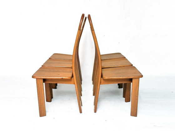 6 x De Puydt Rapsodie roble Brutalista silla de comedor de los años 70. – Sillas de comedor (photo 13 of 17)