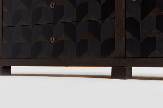 Image 1 of Brutalist Oak Craftsmanship Sideboard, 1960s, Germany, Brass Accents