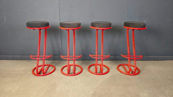Image 1 of Barhocker im Memphis-Stil, 1980er Jahre – 4er-Set