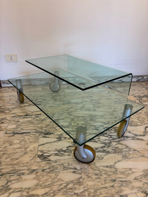 Glass coffee table - possibly FIAM - 80s