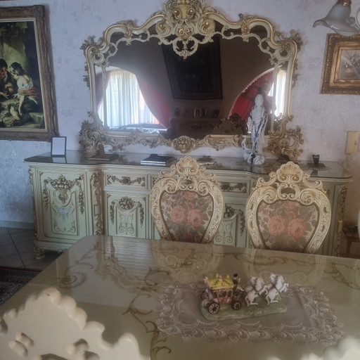 Comedor con 6 sillas – eetkamerset, Glass, Textile (photo 2 of 7)