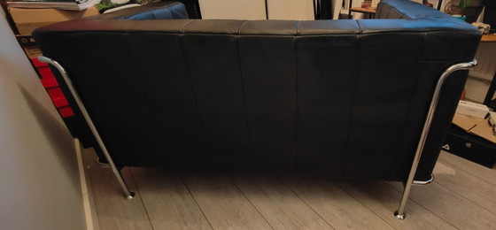 Design Leather Couches Set, Bauhaus / Chrome Retro vintage, Silver (photo 16 of 21)