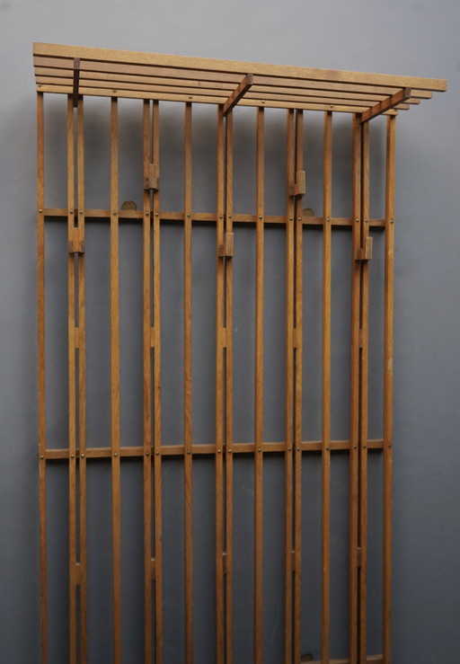 Vintage Wall Mounted Oak Coat Rack, 1970s