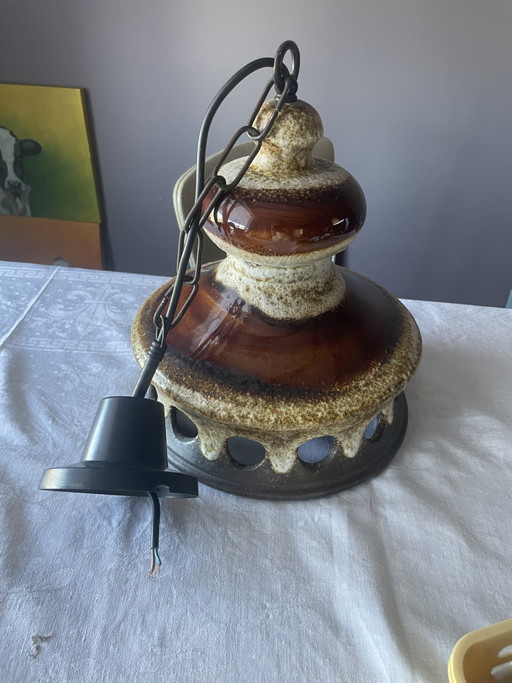 Beautiful Vintage Fat Lava Ceramic Pendant Lamp 60s/70s – hanglampen (photo 2 of 8)