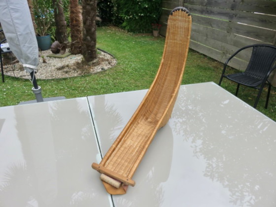 Image 1 of Ancienne chistera grand gant et sa balle (pelote) 65cm, Pays Basque, Jaï Alaï, Cesta Punta