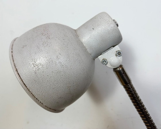 Image 1 of Grey Industrial Workshop Gooseneck Table Lamp, 1960s