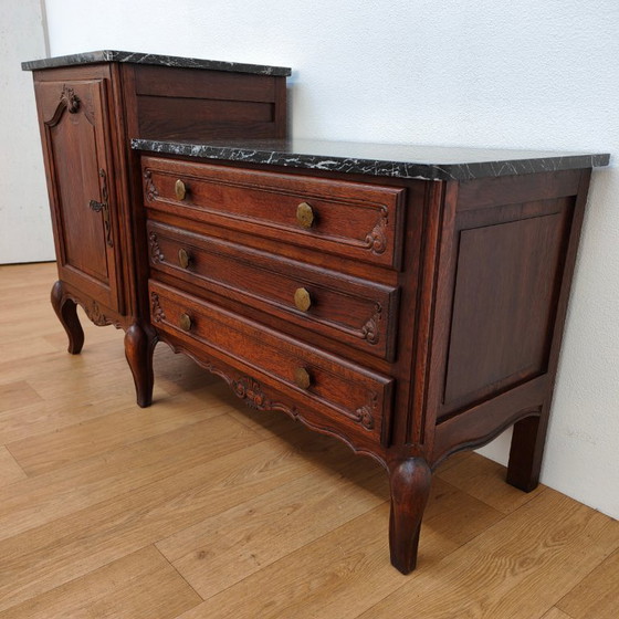 Image 1 of Vintage TV Cabinet, Sideboard, Chest of Drawers, Sideboard with Marble Top