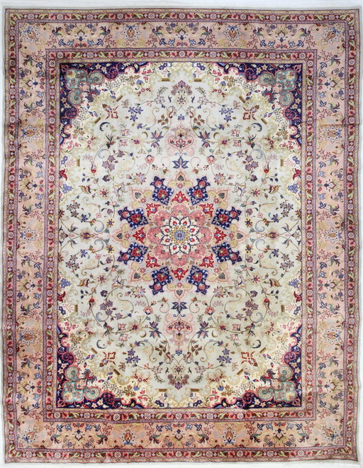 Original hand-knotted Persian carpet Tabriz 40 Raj Fine 387 X 300 Cm Top condition