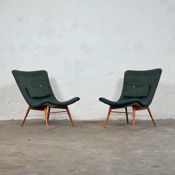 Image 1 of Pair of Mid-Century Lounge Chairs by Miroslav Navrátil for Český Nábytek, 1959