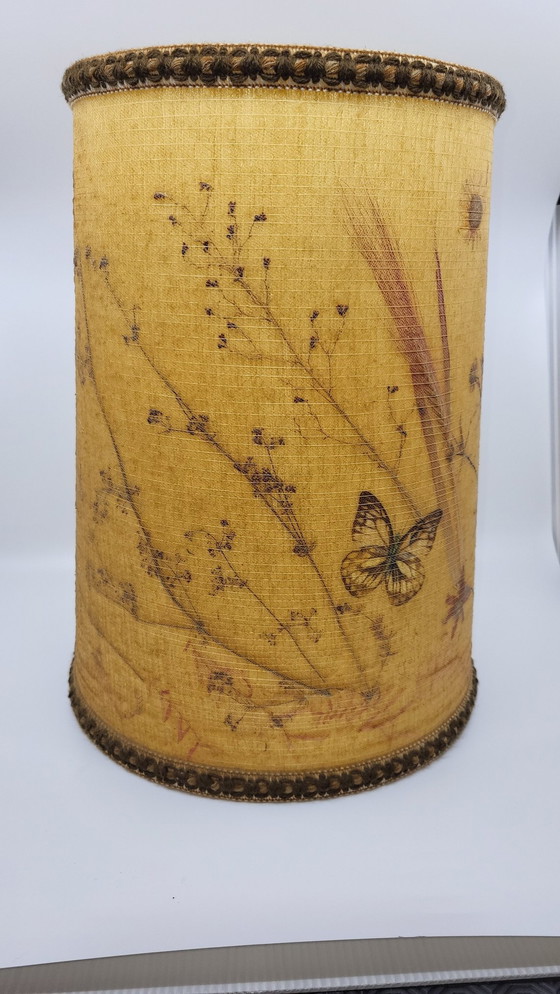 Image 1 of Lampe Accolay en Céramique et Abat Jour Herbier, France 1970