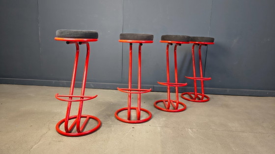 Image 1 of Barhocker im Memphis-Stil, 1980er Jahre – 4er-Set