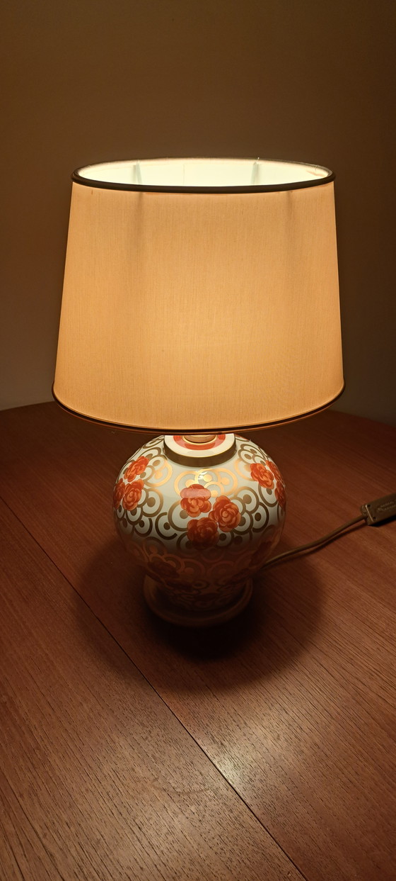 Image 1 of Lampada da tavolo La Porcellane Firenze 4015 – Porcellana dipinta a mano e oro – Classico del design italiano
