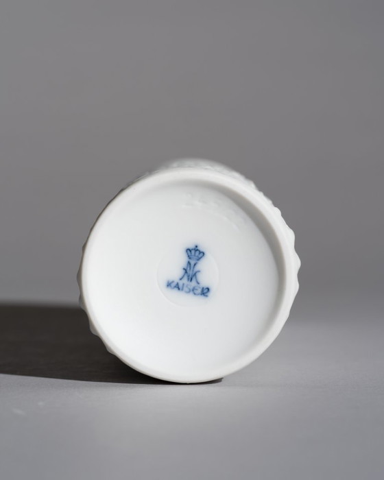 Image 1 of AK Kaiser Biscuit Porcelain Reptile Crocodile Vase Trio Manfred Frey Germany 70s