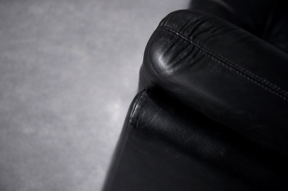 Image 1 of Vintage Mid-Century German Modern Minimalist Leather & Chrome Modular Sofa from Klöber, 1980s, Set of 4