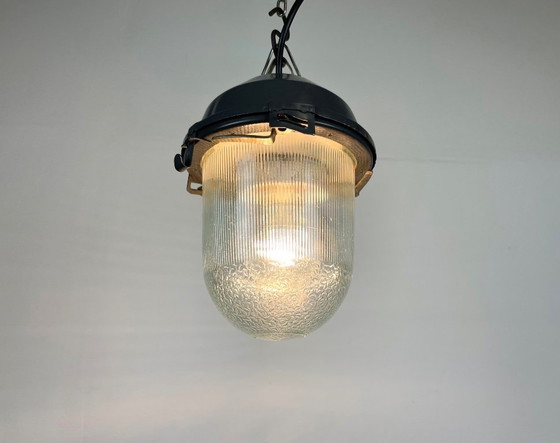 Image 1 of Graue Pendelleuchte im sowjetischen Bunker-Stil, 1970er Jahre