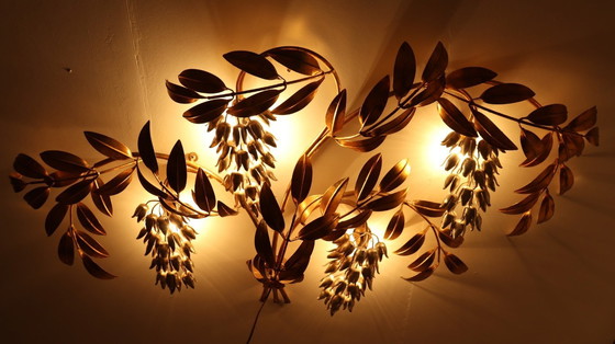 Image 1 of Wall light/wall lamp, 'Pioggia D'oro' by Hans Kögl, Hollywood Regency, Italy, 1970s