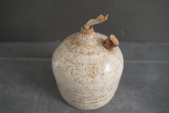 Image 1 of Vintage Set of 3 Ceramic Oil Lamps in Brown Shades