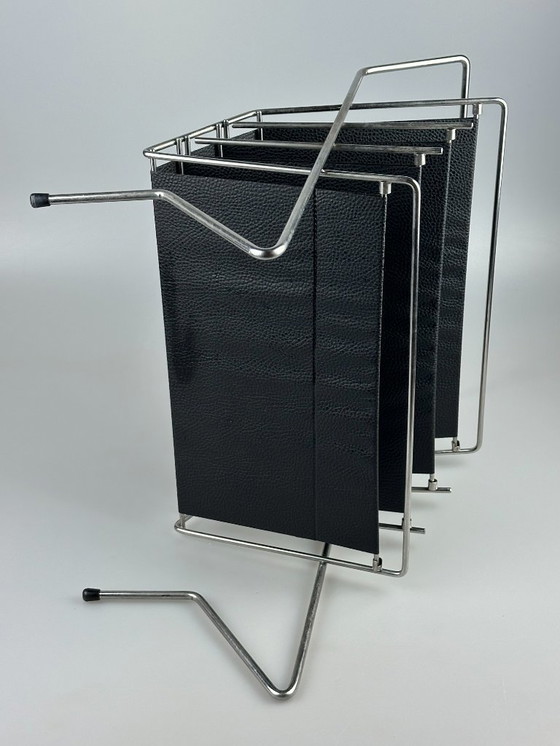 Image 1 of 60s 70s krantenhouder Krantenrek metaal plastic Space Age