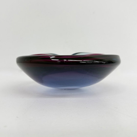 Image 1 of Set of 3 murano summerso pink glass bowls , 1970s