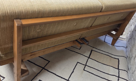 Image 1 of Divano trasformabile vintage Stella in stile scandinavo, in legno di faggio - anni '70