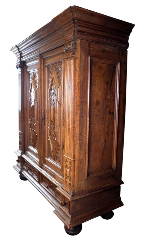 Image 1 of Armario alemán de dos puertas, siglo XVII, roble