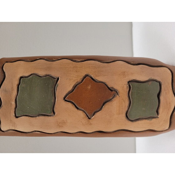 Image 1 of Vintage brown ceramic vase, France