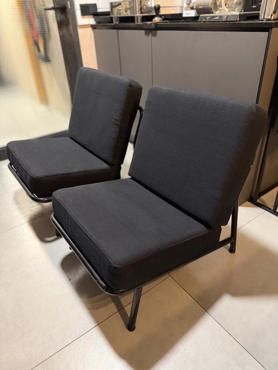 Image 1 of Set di 2 pezzi Artifort Dux stoelen zwarte kussens