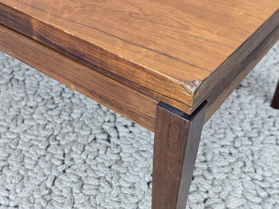 Image 1 of Large Mid-Century Design Rosewood Veneer Rectangle Coffee Table with Aluminium Trim, 1960s. 