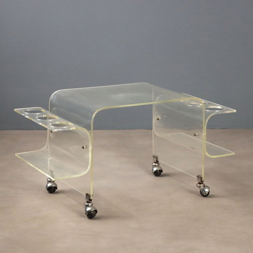 Chariot de bar vintage en plexiglas – wijnrek