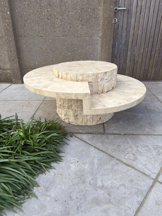 Image 1 of Vintage Mactan stenen salontafel door Magnussen Ponte, jaren 1980