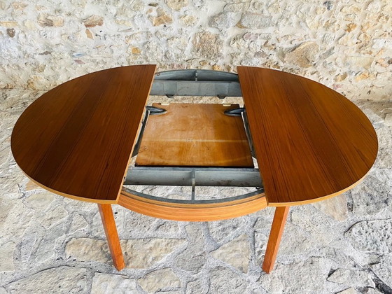 Image 1 of Mid-Century Extendable Teak Dining Table with Butterfly Leaf, By Van Pelt, 1960s