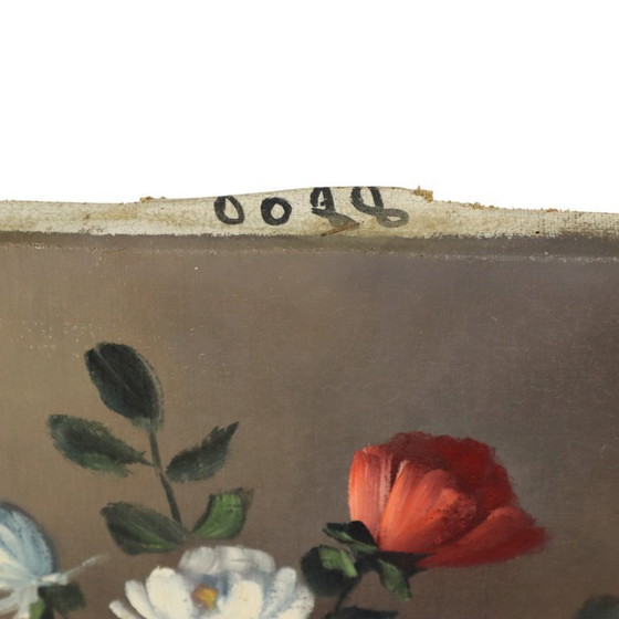 Image 1 of Nature morte de fleurs, tableau 60x50cm