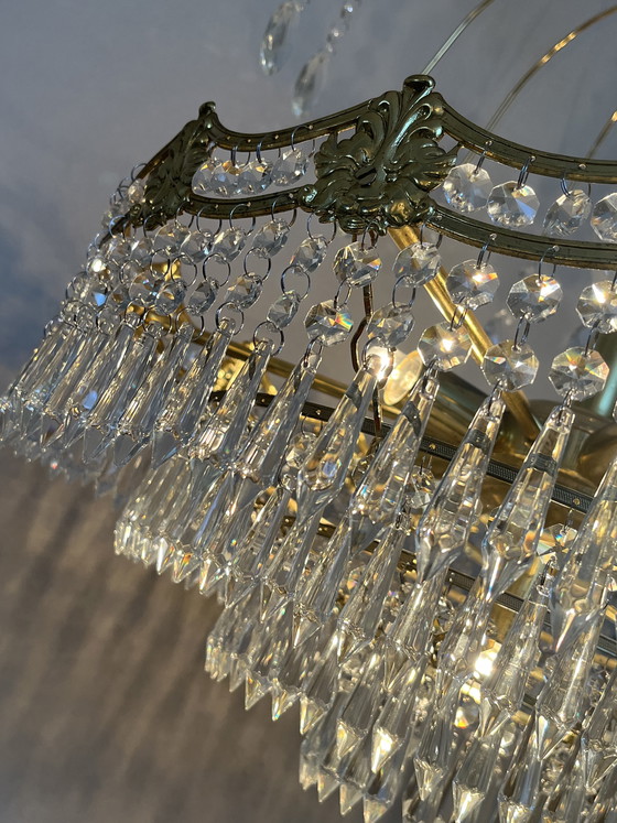 Image 1 of Sac à main vintage XL en cristal, lustre, pendentifs en cristal français