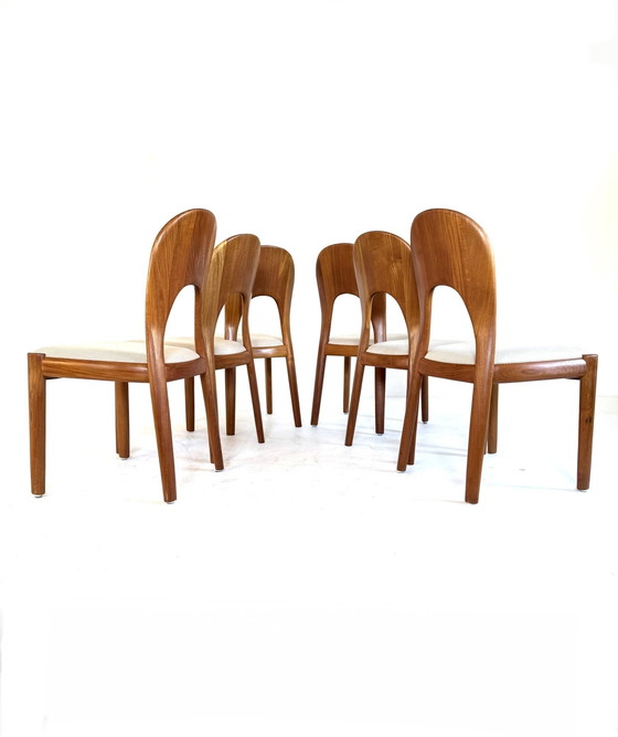 Image 1 of 6x 'Sedia Morten' restaurata, Koefoeds Hornslet '70