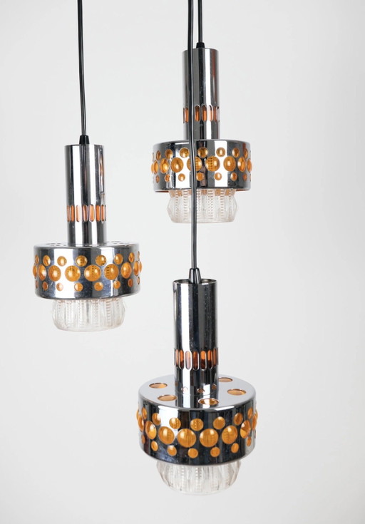 Massive Cascade Pendant Lamp 1970s – hanglampen, Glass, Metal (photo 2 of 7)