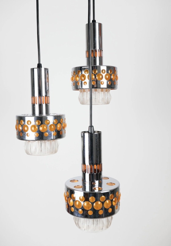 Suspension Massive Cascade années 1970 – Glass, Metal (photo 2 of 7)