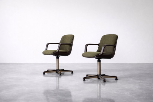 Vintage Mid-Century German Modern Office Chairs by Charles  Pollock for Comforto, 1970s, Set of 2