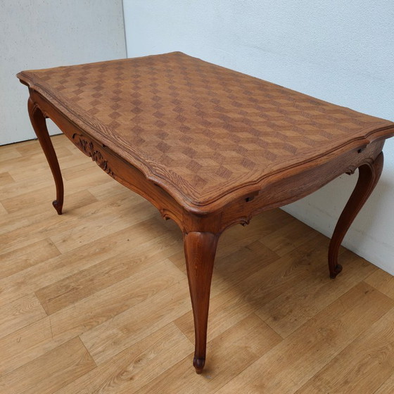 Image 1 of Table à manger de campagne vintage, table à manger extensible